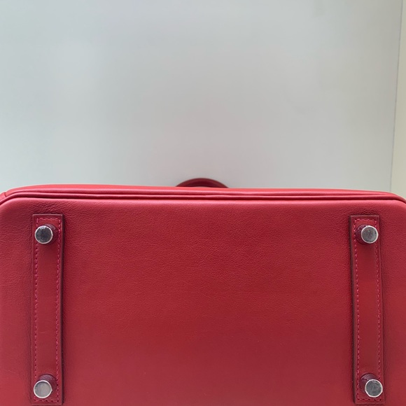 BNWB HERMES BIRKIN 25 Vermilion Red Swift SHW - Picture 3 of 8